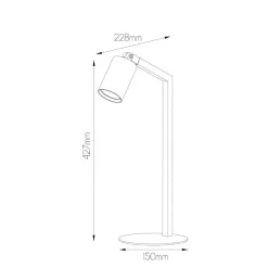 Fantasia TABOO 1L GU10 (excl) zwart + geborsteld staal, tafellamp