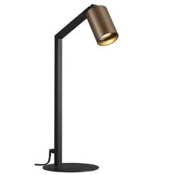 Fantasia TABOO 1L GU10 (excl) zwart + geborsteld brons, tafellamp