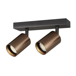 Fantasia TABOO 2L GU10 (excl) zwart + geborsteld brons, spot