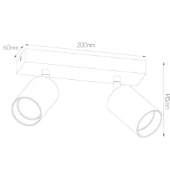 Fantasia TABOO 2L GU10 (excl) zwart + geborsteld staal, spot