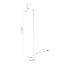 Fantasia TABOO 1L GU10 (excl) zwart + geborsteld staal, vloerlamp