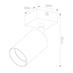 Fantasia TABOO 1L GU10 (excl) zwart + geborsteld staal, spot