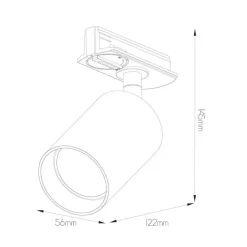 Fantasia TABOO 1L monofase trackspot GU10 (excl) zwart + geborsteld staal