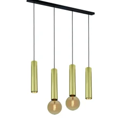 Fantasia TABOO pendel 4L 2xGU10 (excl) 2xE27 (excl) zwart + geborsteld goud