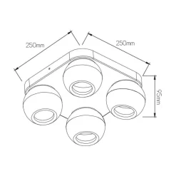 Fantasia Triton 4L Vierkant 5.5W 400LM GU10 Zwart