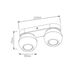 Fantasia TRITON 2L 5,5Watt 400Lm GU10 (3-step dimming) black