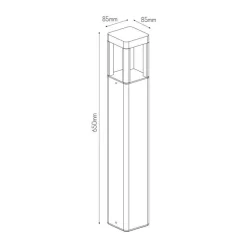 Fantasia TUVA 4 pole 650mm 7Watt  595Lm COB LED 3000K IP65 black