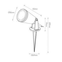 Fantasia YAKU Pinspot IP65, zwart, GU10 excl