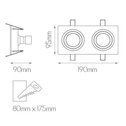 Fantasia ZOOM III 2L satin black/dim.glass LED 5W GU10 incl.