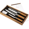 Forged Olive Messenset 3pcs - Koksmes + Hakbijl + Huishoudmes