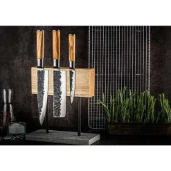 Forged Olive Messenset 3pcs - Koksmes + Hakbijl + Huishoudmes
