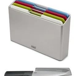 Joseph Joseph Folio 4 snijplanken in houder + koksmes