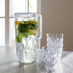 Koziol Crystal Waterkan 1,6L met 4 glazen