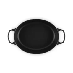 Le Creuset Stoofpan Ovaal met Zwart Interieur in Geëmailleerd Gietijzer 31cm 6,3L Mat zwart
