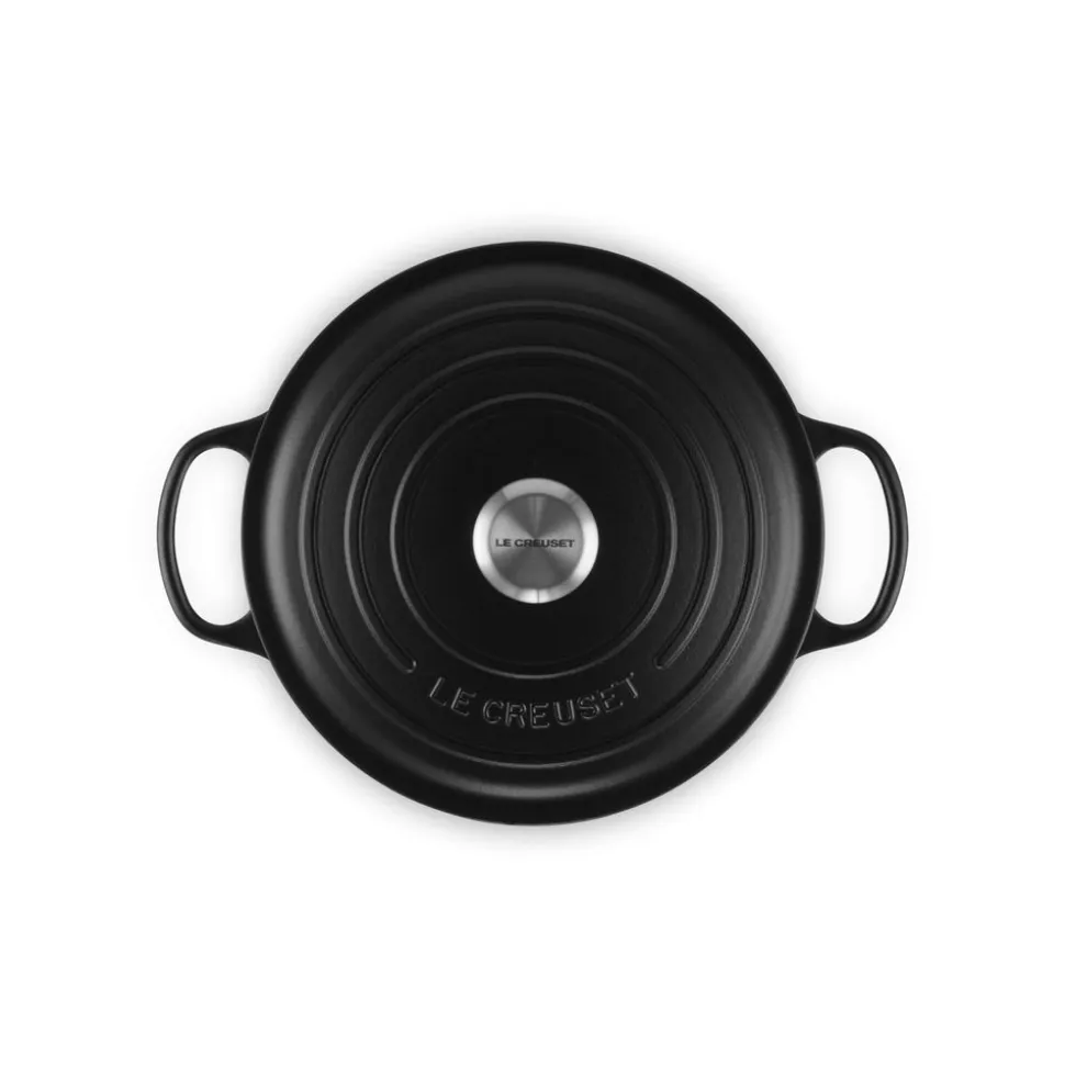 Le Creuset Stoofpan Rond met Zwart Interieur in Geëmailleerd Gietijzer 26cm 5,3L zwart