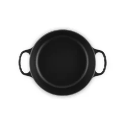 Le Creuset Stoofpan Rond met Zwart Interieur in Geëmailleerd Gietijzer 26cm 5,3L zwart