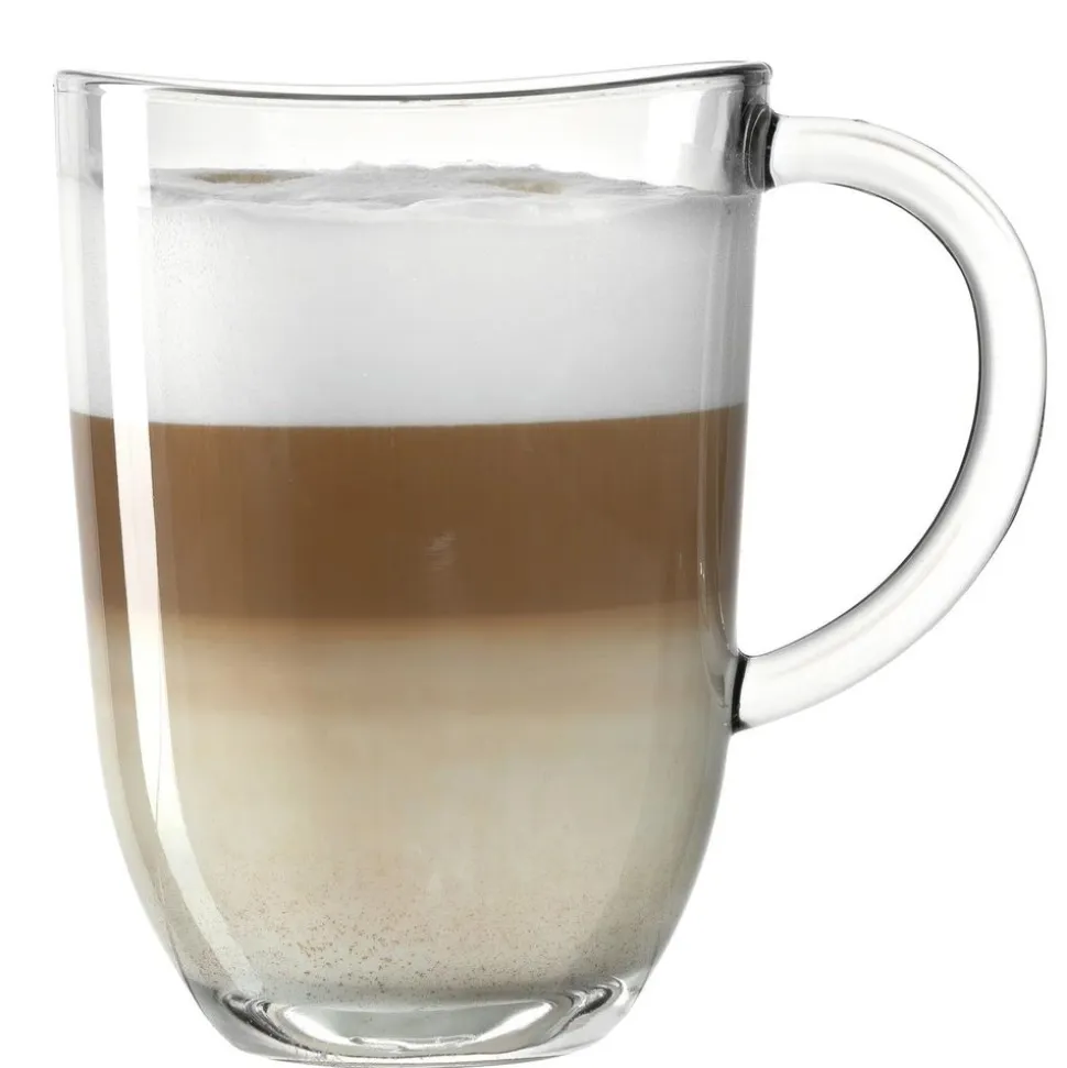 Leonardo Napoli Latte Macchiato glas 380ml set van 2 + 2 lepels