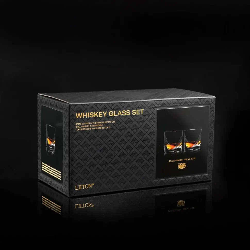 Liiton Grand Canyon Crystal Whiskey Glass Set of 2