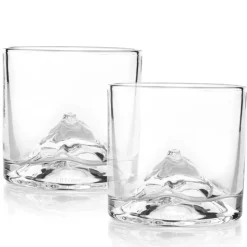 Liiton Mount Fuji Crystal Whiskey Glasses Set of 2
