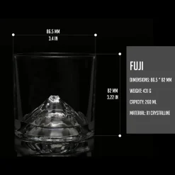 Liiton Mount Fuji Crystal Whiskey Glasses Set of 2