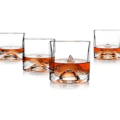 Liiton The Crystal Whiskey Peaks Glass Set of 4 (Everest, Denali, Everest, Fuji & Mont Blanc)