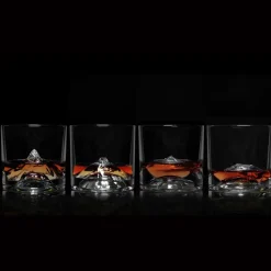 Liiton The Crystal Whiskey Peaks Glass Set of 4 (Everest, Denali, Everest, Fuji & Mont Blanc)