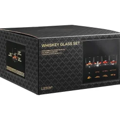 Liiton The Crystal Whiskey Peaks Glass Set of 4 (Everest, Denali, Everest, Fuji & Mont Blanc)
