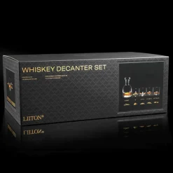 Liiton The Peaks Crystal Whiskey Decanter Set (Everest, Denali, Everest, Fuji & Mont Blanc)