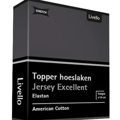 Livello Home Hoeslaken Topper Jersey Excellent Dark Grey 90x200