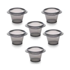 Lékué Set van 6 bakvormen voor moelleux uit silicone grijs Ø 7.5cm H 6cm