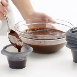 Lékué Set van 6 bakvormen voor moelleux uit silicone grijs Ø 7.5cm H 6cm