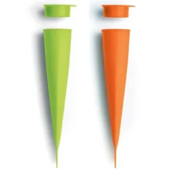 Lékué Set van 3 ijsjesvormen calippo uit silicone groen, roze en oranje
