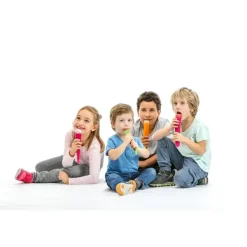 Lékué Set van 3 ijsjesvormen calippo uit silicone groen, roze en oranje