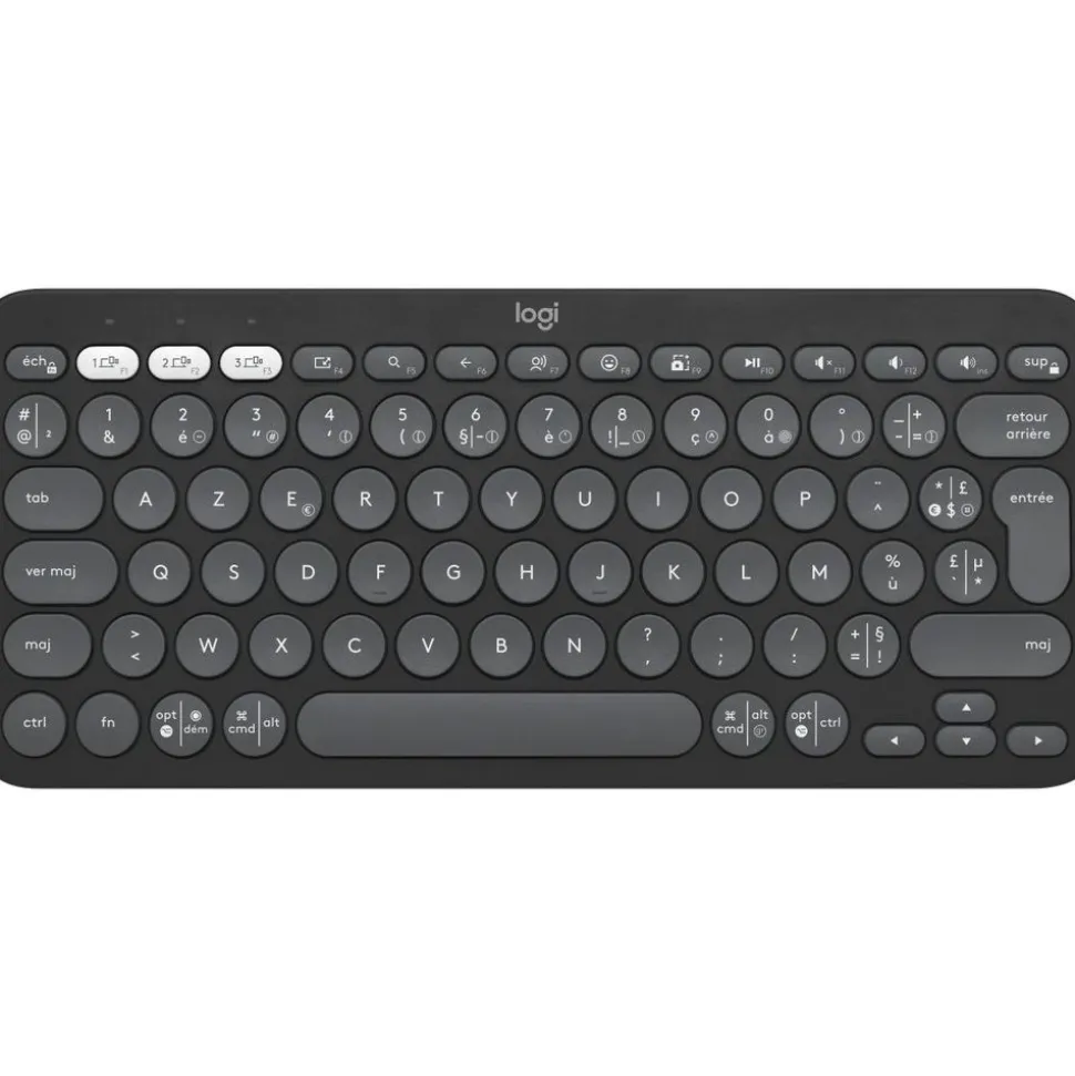 Logitech Pebble Keys 2 K380s - Draadloos Toetsenbord - Bluetooth - Azerty - Graphite