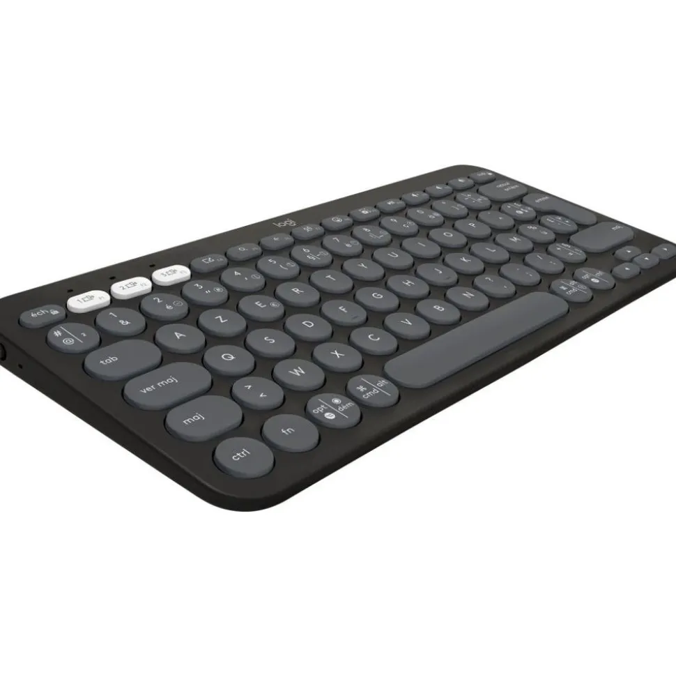 Logitech Pebble Keys 2 K380s - Draadloos Toetsenbord - Bluetooth - Azerty - Graphite