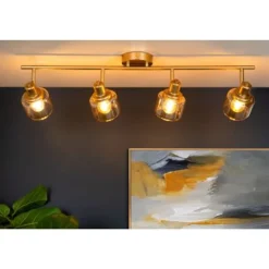 Lucide 95 - Wandspot - 4xE14 - Mat Goud / Messing