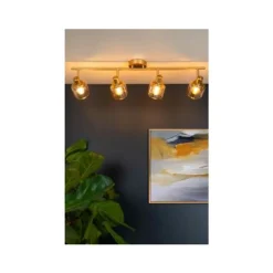 Lucide 95 - Wandspot - 4xE14 - Mat Goud / Messing