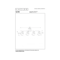 Lucide 95 - Wandspot - 4xE14 - Mat Goud / Messing