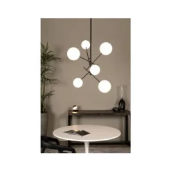 Lucide ALARA Hanglamp-Zwart-Ø72-LED-6xG4-1,5W-2700K-Glas