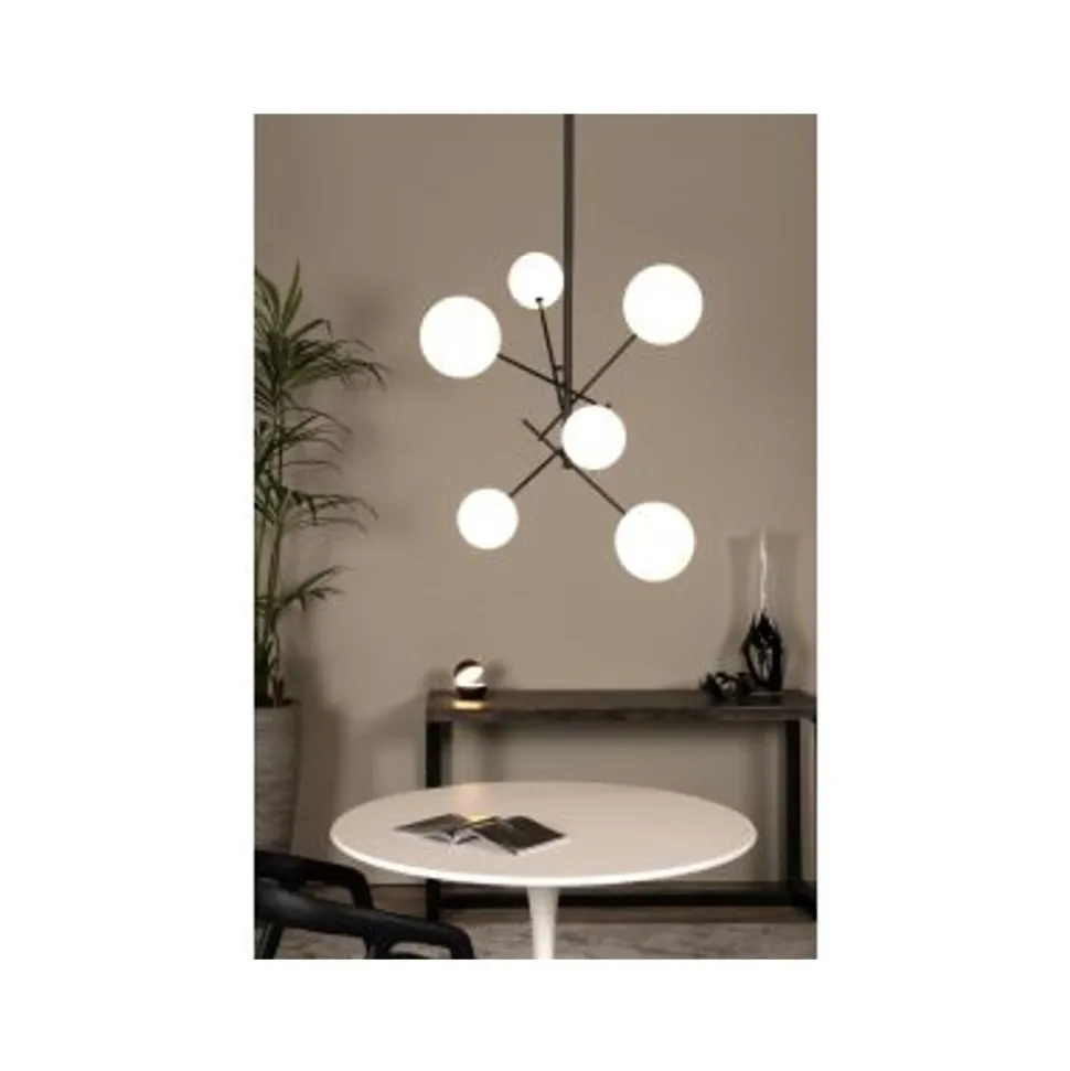 Lucide ALARA Hanglamp-Zwart-Ø72-LED-6xG4-1,5W-2700K-Glas