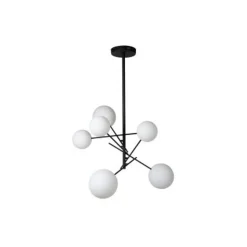 Lucide ALARA Hanglamp-Zwart-Ø72-LED-6xG4-1,5W-2700K-Glas