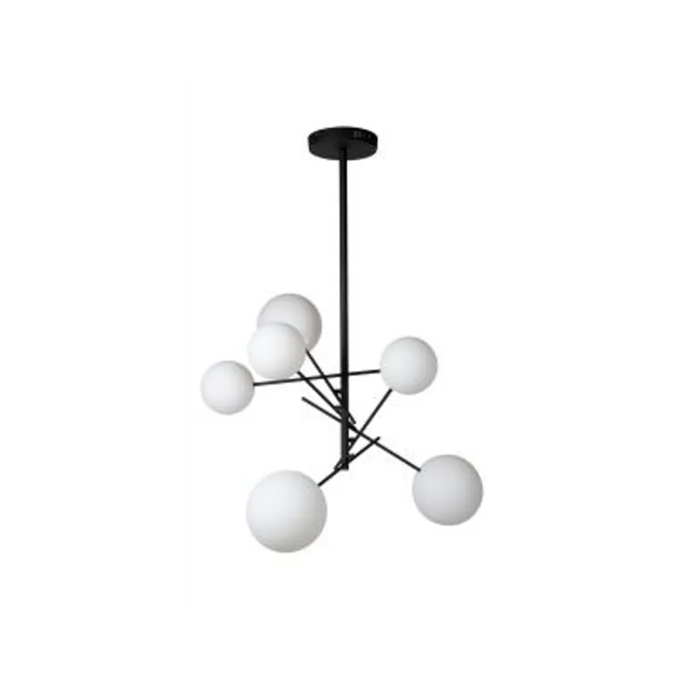 Lucide ALARA Hanglamp-Zwart-Ø72-LED-6xG4-1,5W-2700K-Glas