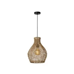 Lucide ALBAN - Hanglamp - Ø 35 cm - 1xE27 - Licht hout