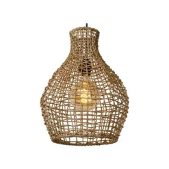 Lucide ALBAN - Hanglamp - Ø 35 cm - 1xE27 - Licht hout