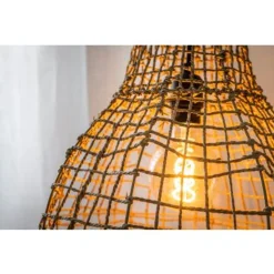 Lucide ALBAN - Hanglamp - Ø 35 cm - 1xE27 - Licht hout