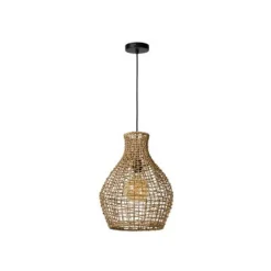 Lucide ALBAN - Hanglamp - Ø 35 cm - 1xE27 - Licht hout