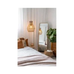Lucide ALBAN - Hanglamp - Ø 35 cm - 1xE27 - Licht hout