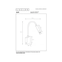 Lucide ALEC Wandspot-Zwart-LED-1xG9-3W-2700K-Metaal