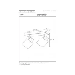 Lucide ALION - Plafondspot - 2xE14 - Zwart