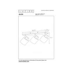 Lucide ALION - Plafondspot - 3xE14 - Zwart Lucide